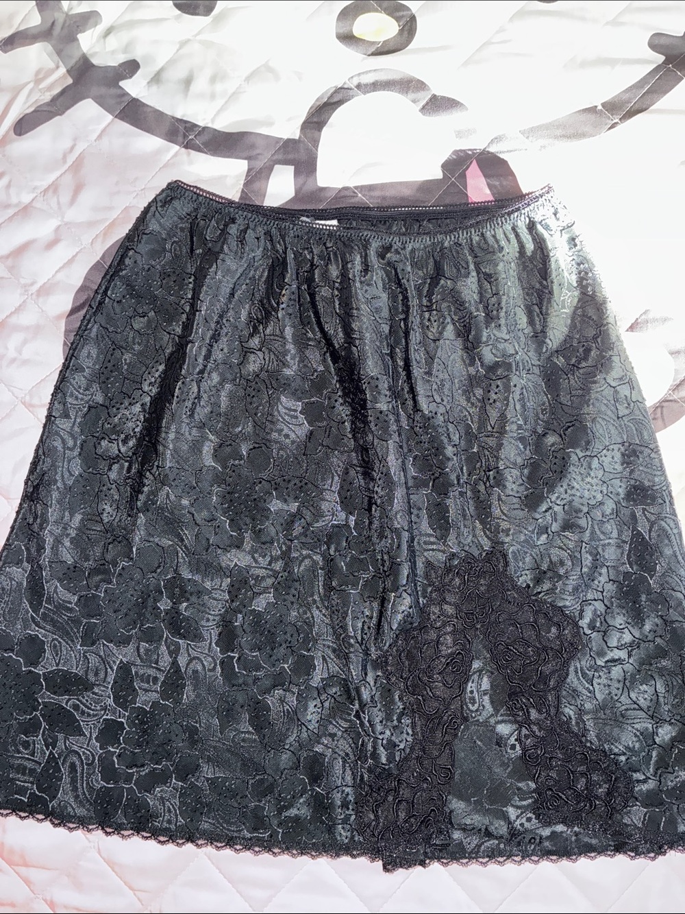 Black Lace A-Line Skirt